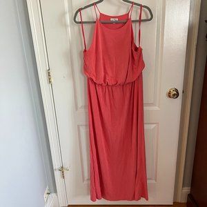 Gap coral halter maxi dress